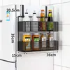 Prateleira de armazenamento lateral para geladeira de cozinha, montada na parede, multifuncional, multicamadas, para armazenar temperos e filme plástico