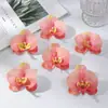 Cabezas de Flores de Orquídea Mariposa Pegadas en 3D, Flores Artificiales para Pinzas de Pelo Hechas a Mano DIY, Accesorios para el Cabello, Decoraciones para Zapatos y Uso en Bodas