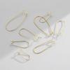 Pendientes de plata de ley S925 con forma de U, geométricos, franceses, con gancho para la oreja, accesorios de joyería DIY, pendientes hechos a mano, pendientes sencillos chapados en oro