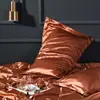 Funda de almohada de seda lavable de color sólido para belleza, funda de almohada individual de seda helada sedosa, imitación de seda de morera, funda para núcleo de almohada de seda