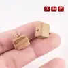 Botones Cuadrados de Madera en Color Madera Natural para Decoración de Accesorios Hechos a Mano DIY Estilo Chino Retro Cheongsam y Hanfu