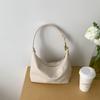Bolso de Hombro de Cuero Suave Nuevo Estilo Hong Kong Primavera 2025 para Mujer, Bolso de Axila Commuter Sencillo de Gran Capacidad, Bolso Dumpling Femenino