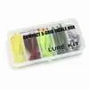 Caja con cola en T que brilla en la oscuridad 1.3g/5.5cm señuelo blando con anzuelo de cabeza de plomo equipo de pesca caja de cinco compartimentos set de señuelos