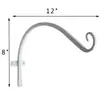Soporte colgante sólido y grueso de 12 pulgadas para uso en exteriores es adecuado para casa de pájaros, gancho para plantas, cesta de flores, forja de hierro forjado para pared