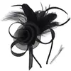 Diadema Caliente Transfronteriza Malla Pluma Tocado Retro Elegante Diadema Versátil Accesorios para el Cabello Fiesta Actuación Flor para el Cabello