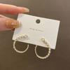 Pendientes de plata 925 con forma de C de diamantes de alta calidad para mujer, ligeros, de lujo, combinables, famosos en Internet, elegantes y coreanos.