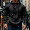 Moletom Casual Solto Plus Size com Zíper e Logo Bordado Personalizável Novo Amazon Temu para Homens Transfronteiriço