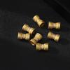 Cuentas huecas de circonita con incrustaciones de oro que conservan el color, cuentas de barril de aleación chapadas en oro, cuentas de barril hexagonales, cuentas sueltas