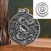 Joyería de dragón auspicioso retro dominante, regalo de moda, colgante de cuentas de juego de nueve dragones de plata pura S999, collar de grifo de plata esterlina para hombres