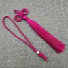 Colgante Conmemorativo de Xiangfei con Nudo de la Paz + Borla de Doble Nudo de Oreja 12cm Borla Insignia Acrílica Colgante Decoración Hecha a Mano