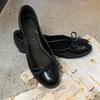 Zapatos Planos de Mujer Estilo Influencer de Moda, Ballet, Piel Suave, Lazo, Suela Suave, Cómodos, Boca Poco Profunda, con Acabado Encerado y Punta Redonda