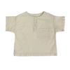 Camiseta de Manga Corta Genial para Niñas Verano Niños Algodón y Lino Abierta Botones Nuevo Estilo 2025 Tops para Niños Hombro Derecho