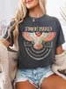 Camiseta de Algodón Puro Lavada Desgastada Estilo Europeo y Americano Flor Niña Elegante Estilo Ins Bohemio Estampado Top Nuevo