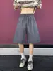 Shorts de seda gelada com dopamina para homens, calças finas de verão de secagem rápida, soltas, compridas até o joelho, shorts esportivos casuais respiráveis com cordão