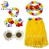 Venta Caliente Traje de Falda de Hierba Hawaiana Corona Gafas para Fiesta en la Playa Adulto Falda de Hierba Tela de Poliéster Corona Sujetador