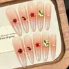 Uñas Postizas Artesanales Blanqueadoras para Otoño e Invierno, Uñas Postizas Versátiles y Sencillas, Uñas Postizas French Cat Eye con Diamantes Color Vino Tinto de Alta Gama, Venta al por Mayor