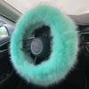 Cubierta de felpa para volante, anillo de goma engrosado multicolor, cálida, especial para volante de coche, suministro de comercio exterior, fabricantes transfronterizos para la venta