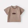 Conjunto de Top con Estampado de Letras para Bebés y Niños Pequeños Niños, Atuendo Casual de Verano, Elegante Conjunto de Dos Piezas con Pantalones Camuflados de Manga Corta