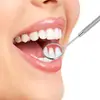 Atacado do Fabricante Ferramentas Dentárias de Aço Inoxidável Conjunto de Cinco Peças Espelho Dental Raspador de Língua Palito Combinação para Limpar entre os Dentes e Revestimento da Língua Lo