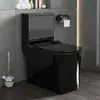 Novo Vaso Sanitário para Banheiro Cerâmico Preto e Dourado Calibre Grande Tipo Sifão à Prova de Odores Vaso Sanitário Integrado para Banheiro