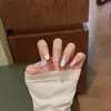 Gelatina de Leite Francesa 30 Peças Unhas Usáveis Contas de Vidro Olho de Gato Novo Estilo Manicure Pronta Pontas de Unha Atacado