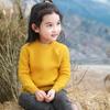 Suéter de lã infantil ombro oblíquo com botão suéter para meninos e meninas engrossado botão suéter de lã pura para bebê blusa térmica para bebê