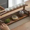 Wanmuzhen Nuevo Portavasos Drenante Chinoiserie Madera Maciza Taza de Té Juego de Té Estante de Almacenamiento Hogar Tetera Pequeño Estante de Almacenamiento