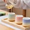 Juego de Tazas de Té de Cerámica con Gradiente de Colores Utensilios de Té Kung Fu Taza de Té Taza de Degustación Bol de Té Taza Individual Regalo