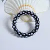 Goma para el pelo de cable de teléfono de lunares blancos y negros para mujer, de alta gama, alta calidad, sin costuras, alta elasticidad, accesorio para coleta para mujer