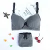 Conjunto de Sujetador Push-Up Pequeño de Encaje a Cuadros Fino Anti-Flacidez para Estudiantes de Preparatoria y Universidad