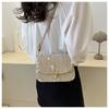 Bolso de paja para mujer, estilo popular de primavera y verano, estilo Mori, pequeño bolso cuadrado, nuevo estilo 2024, bolso tejido fresco, bolso bandolera.