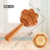 Pente de Sandália Esculpida em Desenho Animado com Cabeça de Almofada de Ar Pente de Massagem Meridianos Pente de Bolsa de Ar de Madeira Crânio Alto Artefato Fofo