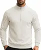 Moletom esportivo com zíper parcial e gola alta para comércio exterior transfronteiriço para homens, outono e inverno, cor sólida, raglan, corte solto, retalhos, blusa de moletom com zíper