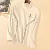 Camiseta básica unisex de cuello medio, terciopelo de doble cara, terciopelo alemán, otoño e invierno, forrada de polar, engrosada, cálida, versátil, corte ajustado