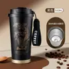 Copo Térmico de Aço Inoxidável 304 com Logo Personalizado, Copo de Café Isolado, Copo Portátil com Canudo para Duas Bebidas, Copo para Presente Corporativo