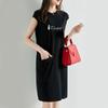 Vestido de hada de longitud media estilo coreano, vestido de camiseta holgado con estampado de dibujos animados de manga corta para mujer, top de verano para mujer