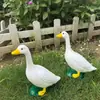Amazon 7 pulgadas Porche Estatua de Ganso de Pie Adorno Artesanía Hogar Jardín Escritorio Pato Blanco Grande Decoración