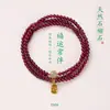 Pulseira Natural de Granada de Três Círculos para Mulheres, Pulseira Presente de Cristal Jade Hetian, Nicho de Luxo Acessível, Pulseira Simples e Versátil