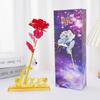 Simulación Rosa de Lámina de Oro Color Luminoso Transfronterizo Set Dorado Flor de Lámina de Oro Regalo de San Valentín Regalo Promocional Cumpleaños Femenino