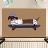 Tapete de Chão Semicircular Dachshund Porta do Banheiro Absorvente Tapete para os Pés Banheiro Vaso Sanitário Tapete Antiderrapante Personalizado de Acordo com Desenhos