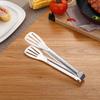 Pinza de acero inoxidable para alimentos, ensaladas, postres, pan, barbacoa, carne, bufé, malatang, logotipo láser.