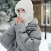 Chapéu Lenço Integrado à Prova de Vento para Ciclismo de Inverno Feminino com Forro de Fleece Máscara Quente Proteção para Ouvidos Chapéu à Prova de Frio para Ciclismo Chapéu Lei Feng