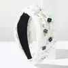 Diadema Heming Modelo Nuevo Transfronterizo St Irlandés. Diadema Ancha Nudosa con Trébol de Cuatro Hojas y Perlas para Mujer del Día de San Patricio