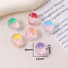Cuentas de acrílico transparente con forma de emoticon que gotean aceite, flor pequeña, estrella de cinco puntas, corazón de melocotón, cuentas sueltas con agujero recto, accesorios para el cabello y pulseras DIY