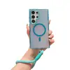 Funda Magnética para Teléfono Color Camaleón Sombra Brillante Adecuada para Samsung S25Ultra Tendencia A17 Botón de Hardware S24Fe Correa de Mano