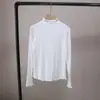 [Bizheng] Novo Top Base de Manga Longa Ajustado com Gola Meio Alta e Babados Estilo Coreano Outono/Inverno 2025 para Mulheres 5520