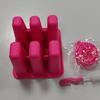 Molde de Silicona para Helado con 6 Ranuras para Paletas, Molde de Silicona Reutilizable para Helado DIY