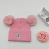 Toucas para Bebê, Toucas de Lã Tricotada, Cachecóis Quentes de Outono e Inverno para Meninos e Meninas, 3-18 Meses, Protetores de Orelha Infantis em Formato de Cúpula