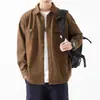 Camisa de trabajo de manga larga estilo retro americano de alta gama para hombre, marca de moda de otoño, algodón puro, chaqueta camisa casual holgada para hombre