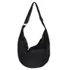 Bolsa Dumpling Moda Coreana 2025 Nova Grande Capacidade Cor Pura Simples Transversal Versátil Casual para o Dia a Dia Bolsa de Ombro
